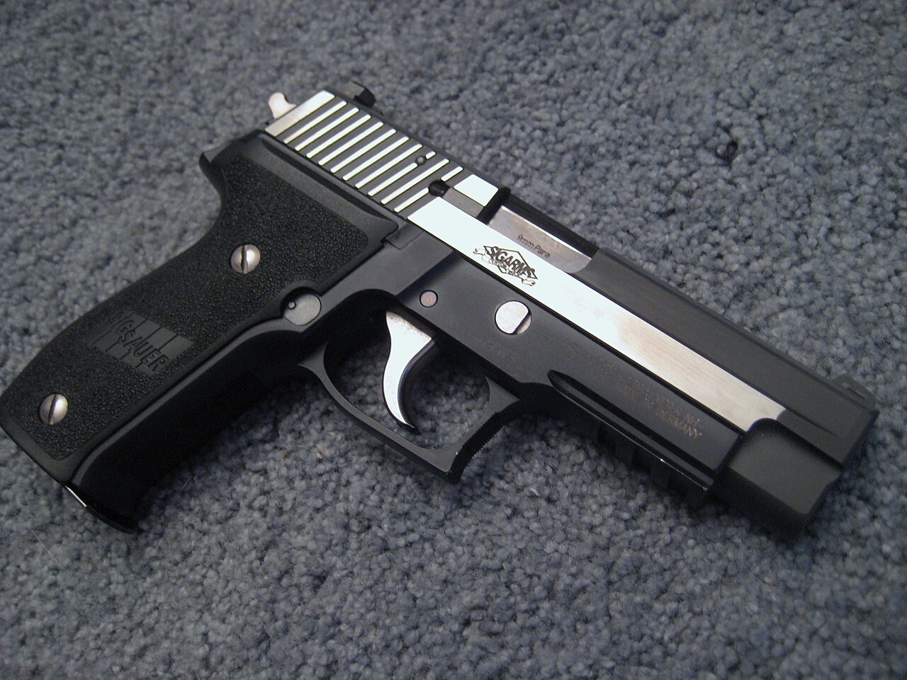SIG SAUER P226 DA/SA pistol with two-tone slide and decocking lever
